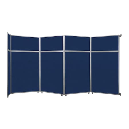 Versare Operable Wall Folding Room Divider 15'7" x 8'5-1/4" Navy Blue Fabric 1070403
